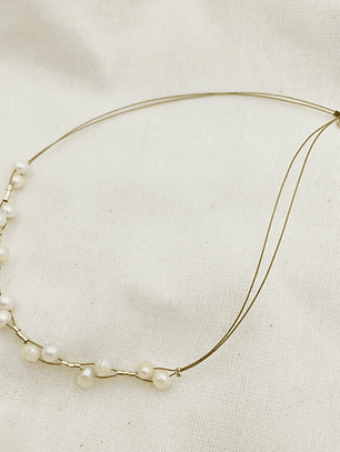 Collar trenza de perlas naturales