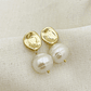 Aretes dorados con perlas naturales - Miniatura 1