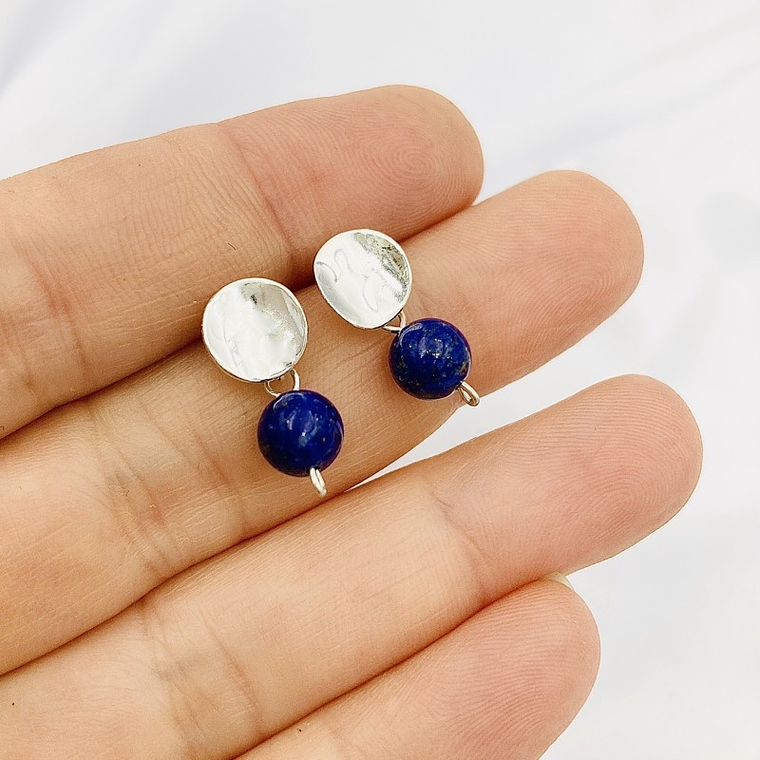 Aretes de Plata y Lapislázuli  2