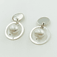 Aretes Argolla Pequeña De Plata Y Perlas - Miniatura 1