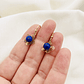 Aretes flor dorados con Lapislazuli - Miniatura 1