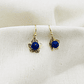 Aretes flor dorados con Lapislazuli - Miniatura 2