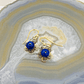 Aretes flor dorados con Lapislazuli - Miniatura 3