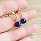 Aretes óvalos dorados con Lapislazuli - Miniatura 3
