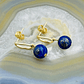 Aretes óvalos dorados con Lapislazuli - Miniatura 2