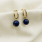 Aretes óvalos dorados con Lapislazuli - Miniatura 1