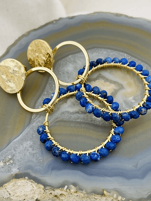 Aretes ¨Camelia¨ entorchados con Lapislázuli