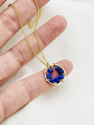 Collar ¨Pompón¨ entorchado con Lapislázuli