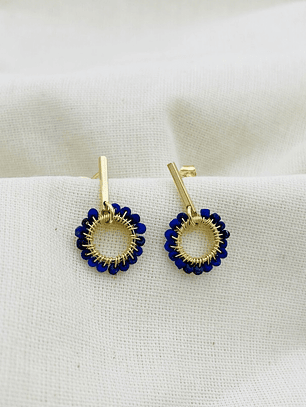 Aretes ¨Margarita¨entorchada con Lapislázuli