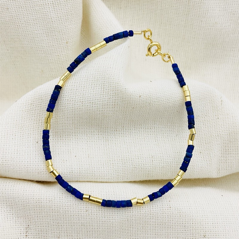 Pulsera Lapislázuli tubitos miniatura 2