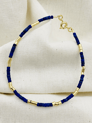 Pulsera Lapislázuli tubitos miniatura