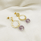Aretes Dorados Con Cuarzo Amatista - Miniatura 3
