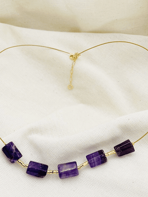 Collar con piedras Amatistas naturales 
