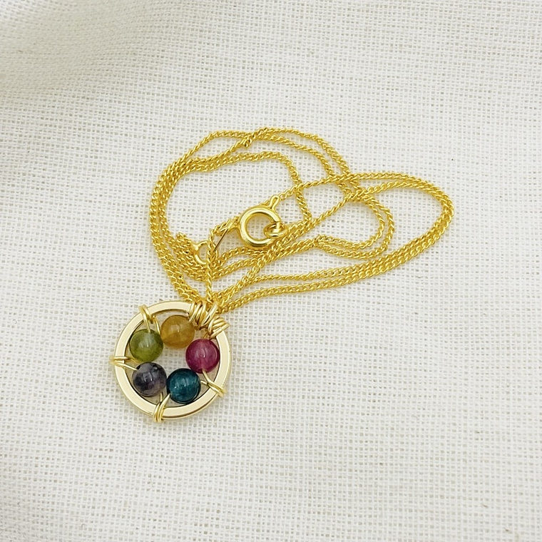 Collar dorado ¨Manzanilla¨multciolor 1