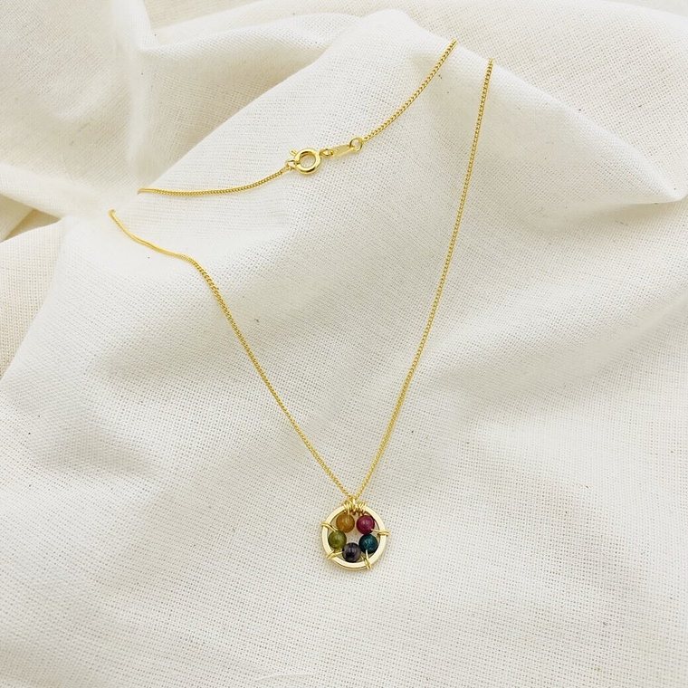 Collar dorado ¨Manzanilla¨multciolor 3