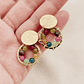 Aretes dorados ¨Lirio Reina¨multicolor - Miniatura 1