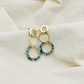 Aretes dorados ¨Camelia¨ con piedras Apatita - Miniatura 4