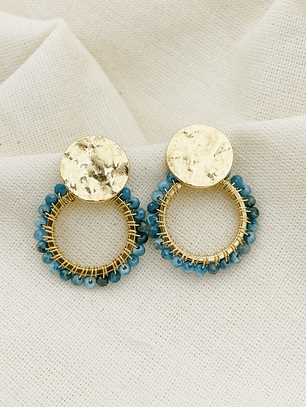 Aretes Dorados ¨dalia¨de Piedras Apatita