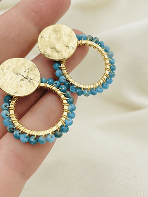 Aretes Dorados ¨dalia¨de Piedras Apatita