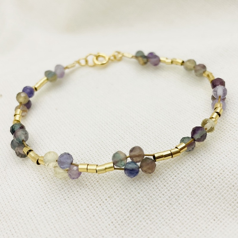 Pulsera ¨Trenza¨de piedras Fluorita 1