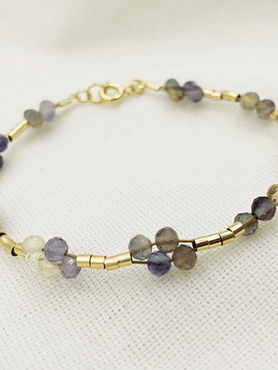 Pulsera ¨Trenza¨de piedras Fluorita