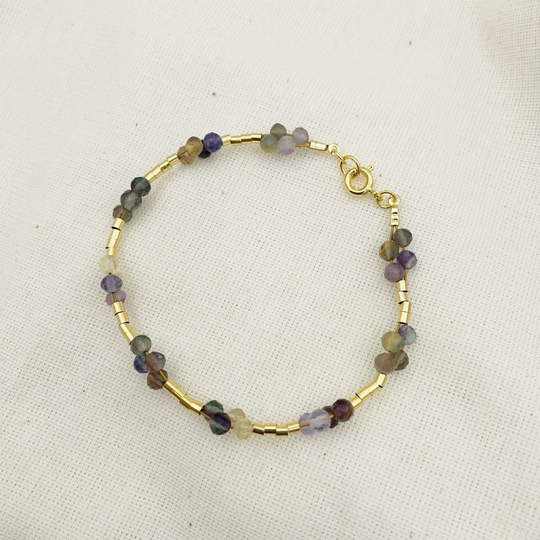 Pulsera ¨Trenza¨de piedras Fluorita 2