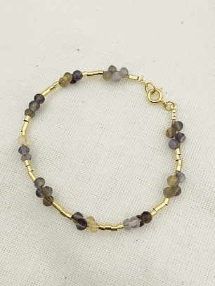 Pulsera ¨Trenza¨de piedras Fluorita