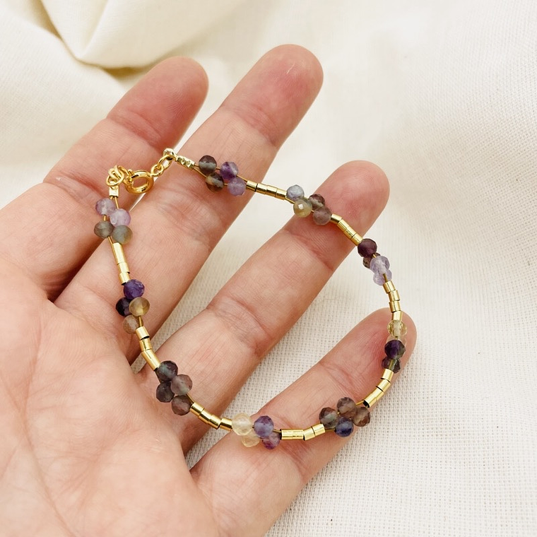 Pulsera ¨Trenza¨de piedras Fluorita 3