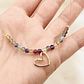Collar piedras Fluorita y Corazón dorado - Miniatura 1