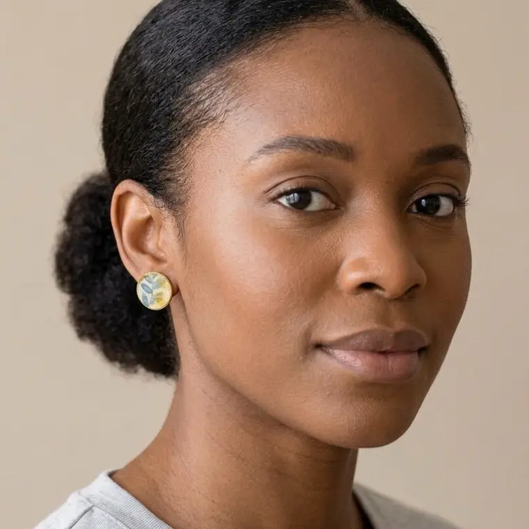 Aretes ¨Découpage¨ con resina 1