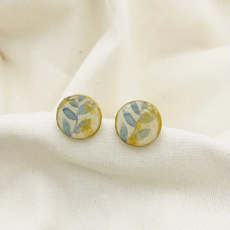 Aretes ¨Découpage¨ con resina 3