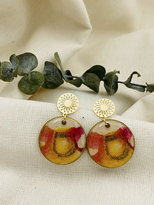 Aretes ¨Découpage¨ con resina