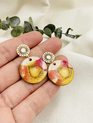 Aretes ¨Découpage¨ con resina