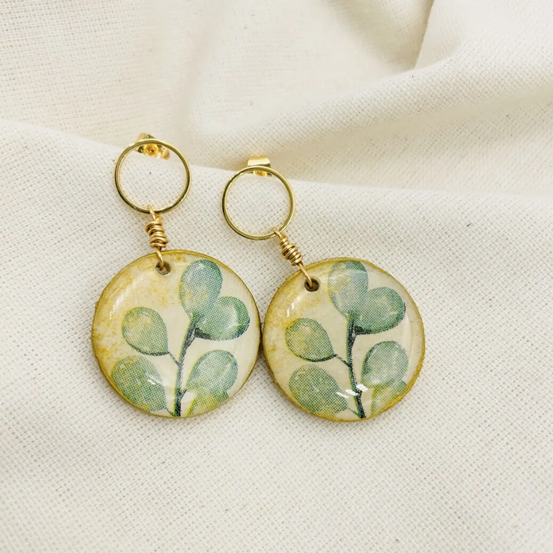 Aretes ¨découpage¨ Con Resina 1