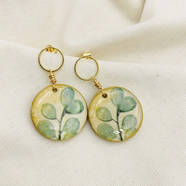 Aretes ¨découpage¨ Con Resina 1