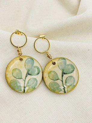 Aretes ¨découpage¨ Con Resina