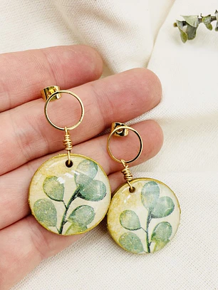 Aretes ¨découpage¨ Con Resina