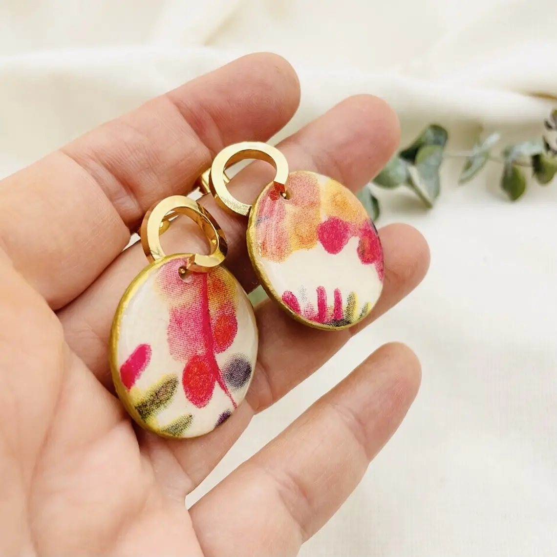Aretes ¨découpage¨ Con Resina 2