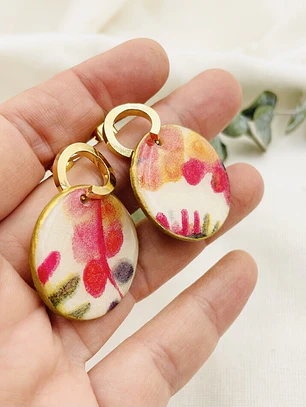 Aretes ¨découpage¨ Con Resina