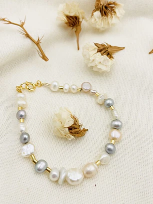 Pulsera mix de perlas naturales