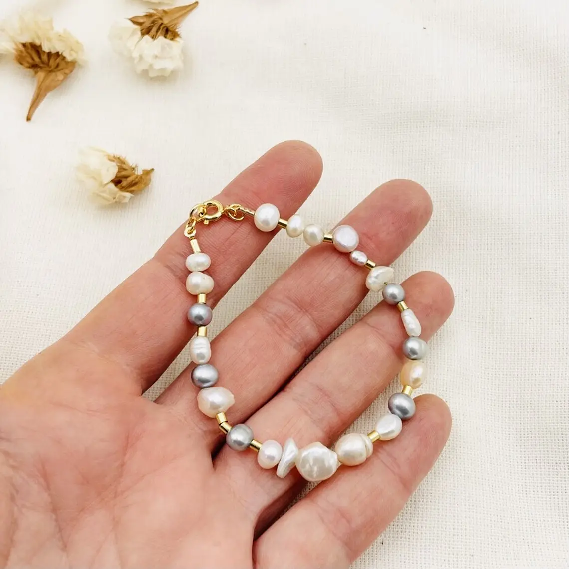 Pulsera mix de perlas naturales 2