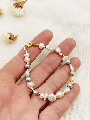 Pulsera mix de perlas naturales