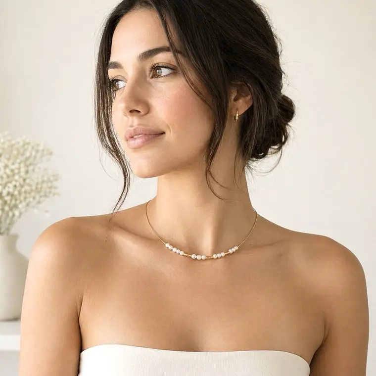 Collar gargantilla de perlas naturales 1