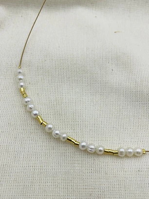 Collar gargantilla de perlas naturales