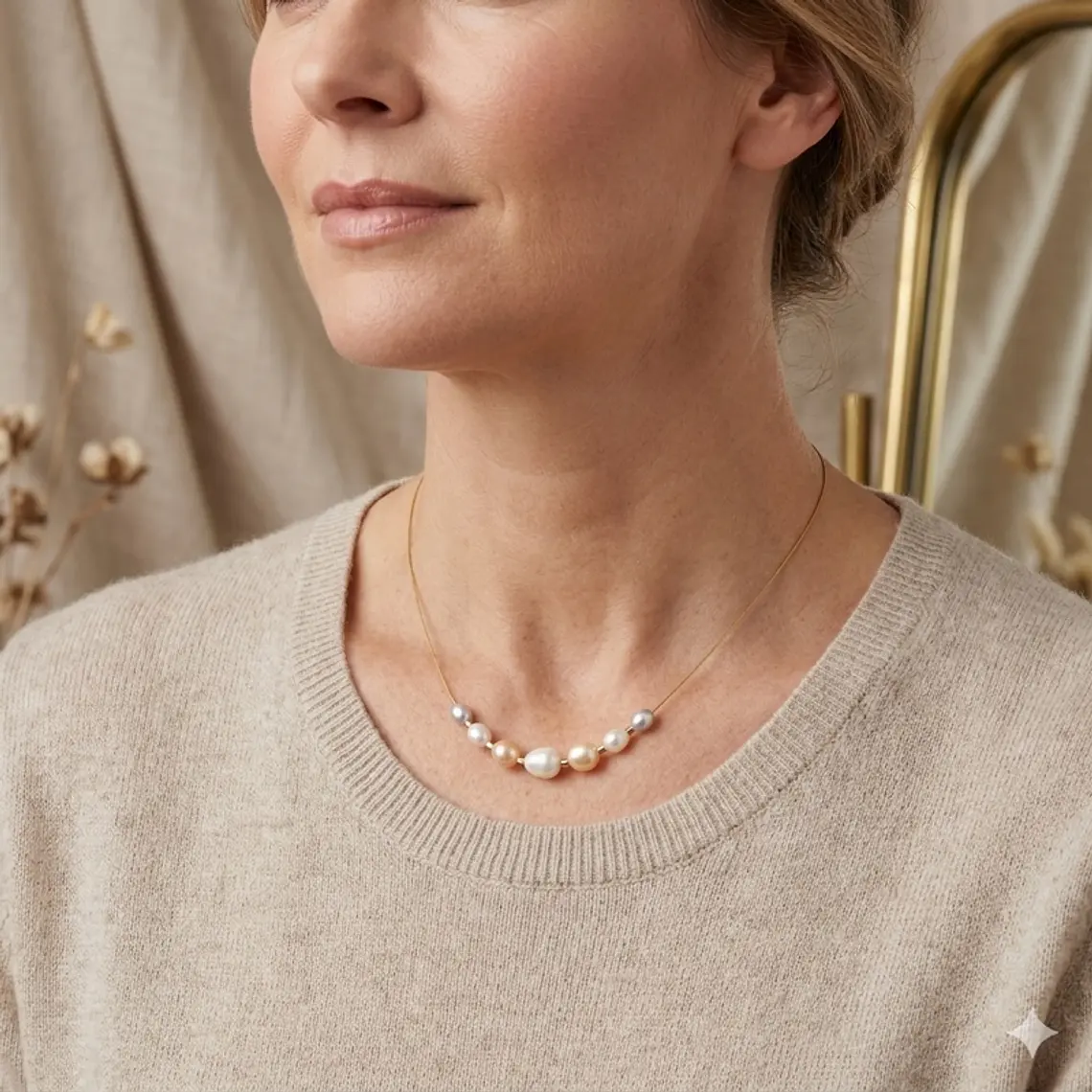 Collar mix de perlas naturales 4