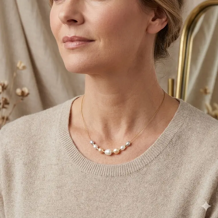 Collar mix de perlas naturales 4