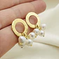 Aretes Dorados Con Racimo De Perlas - Miniatura 2