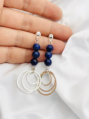 Aretes de plata y piedras Lapislázuli