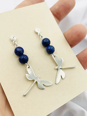 Aretes de plata con piedras Lapislázuli