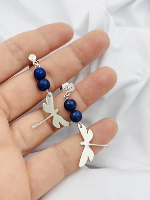 Aretes de plata con piedras Lapislázuli